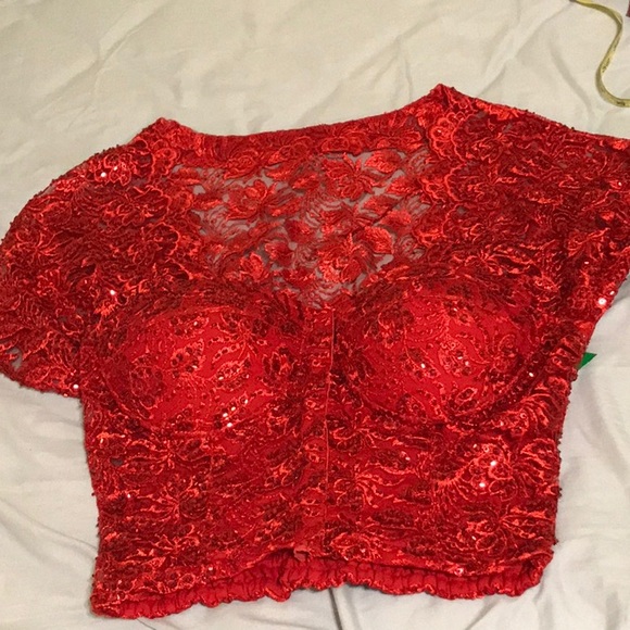 Red sequin bustier - Picture 9 of 9